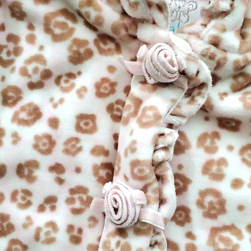 Koala Baby‎ Girls Rosebud Cheetah Plush Coat in Tan 3-6M